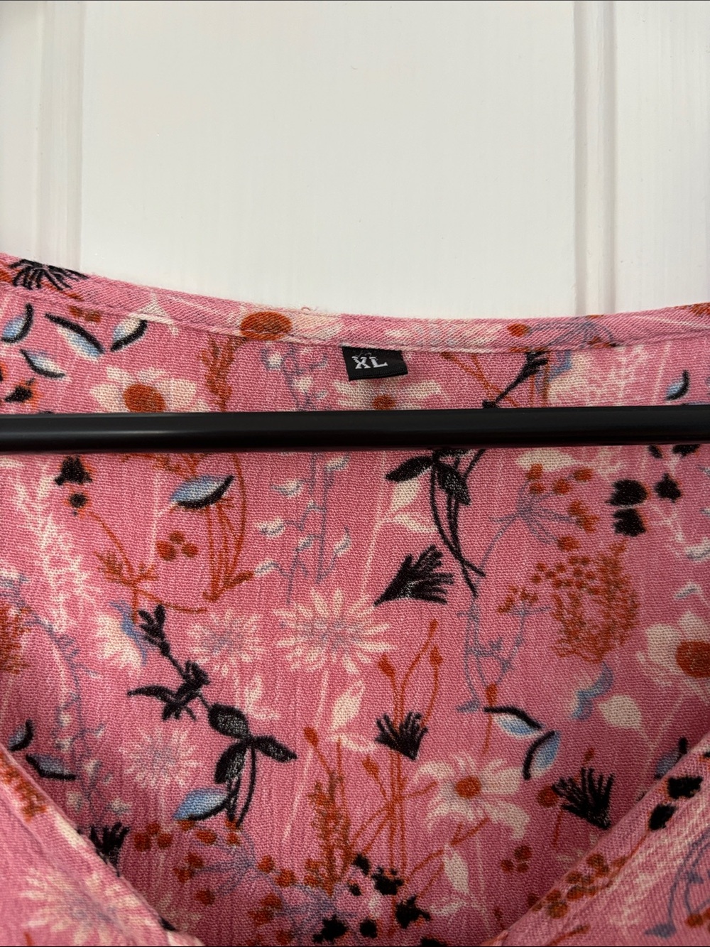 Pink Floral Tie-Front Boho Women's Dress - Picture 5 of 5